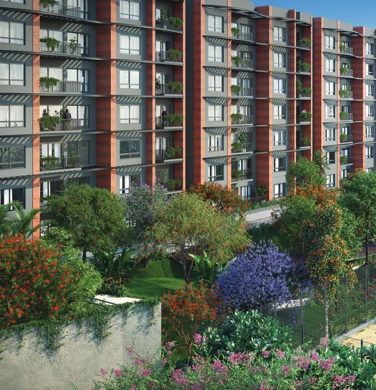 Apartment towers and landscaped greens at CKPC Winds of Change, Yelahanka, developer render